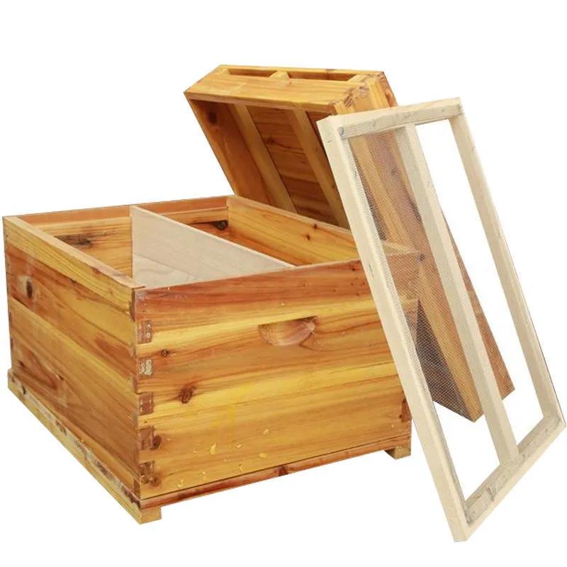 家用全套杉木中蜂箱意蜂烘干加厚板蜂桶诱蜂养蜂工具 白色蜂箱【十框