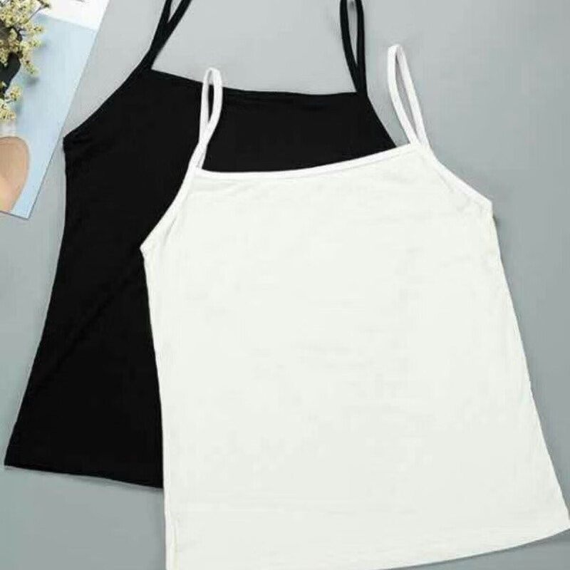 言囡吊带背心女打底上衣 吊带背心女士夏季黑色白色百搭打底小背心