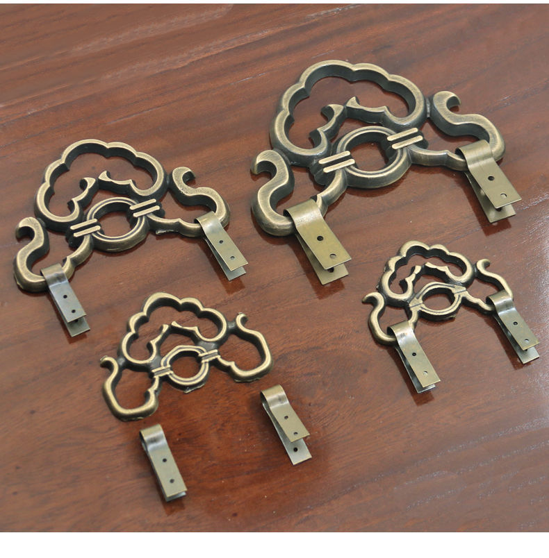 牌匾挂钩中式仿古纯铜画框匾额花板挂钩画钩装饰家具匾五金配件钩子