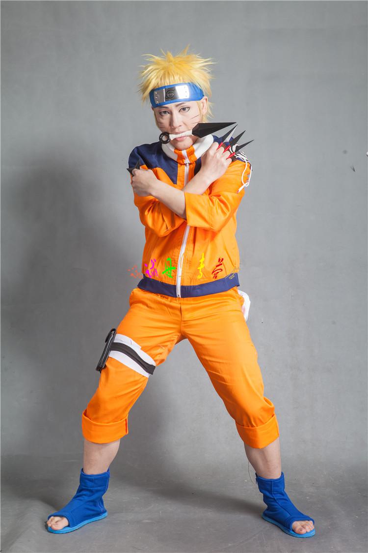 nuocheng 鸣人衣服万圣节动漫服装火影忍者漩涡鸣人衣服鸣人成人儿童