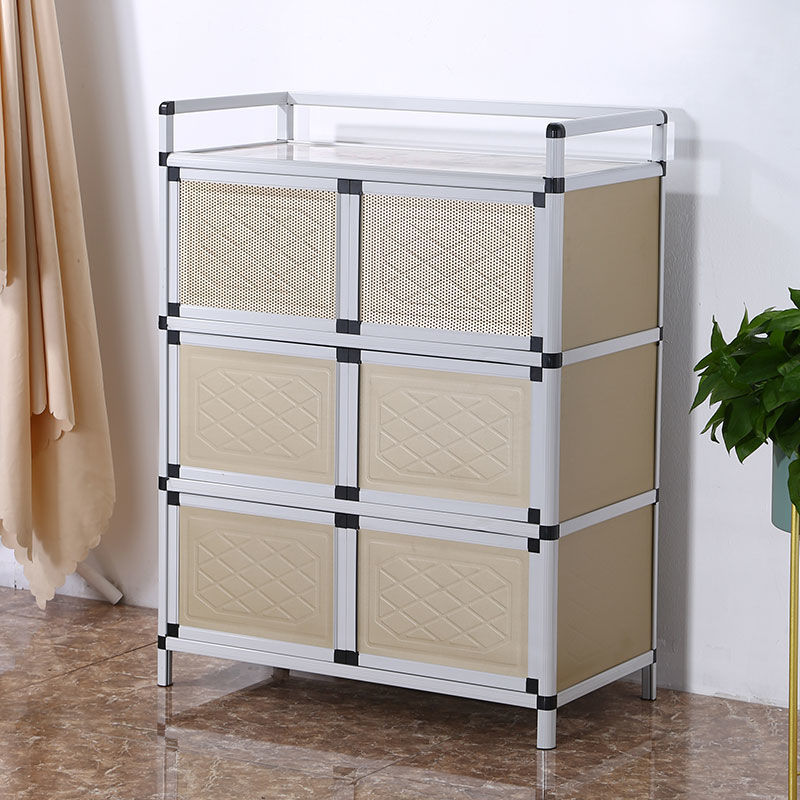 铝合金碗柜家用厨房橱柜收纳柜多功能经济型简易灶台储物置物柜子