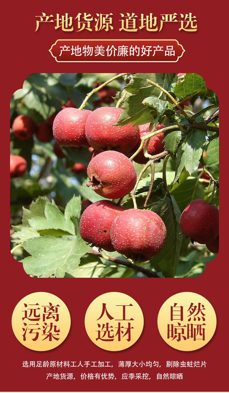 山东新货无核干 散装山楂圈 无籽山楂茶 中药材山楂 山楂片 有籽