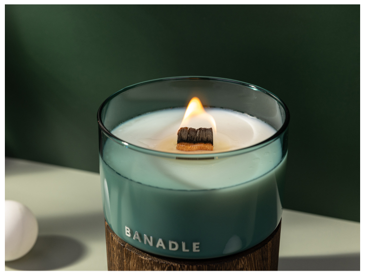 风香薰蜡烛小众高级banadle北欧风格木芯香薰蜡烛助眠香氛植物无烟
