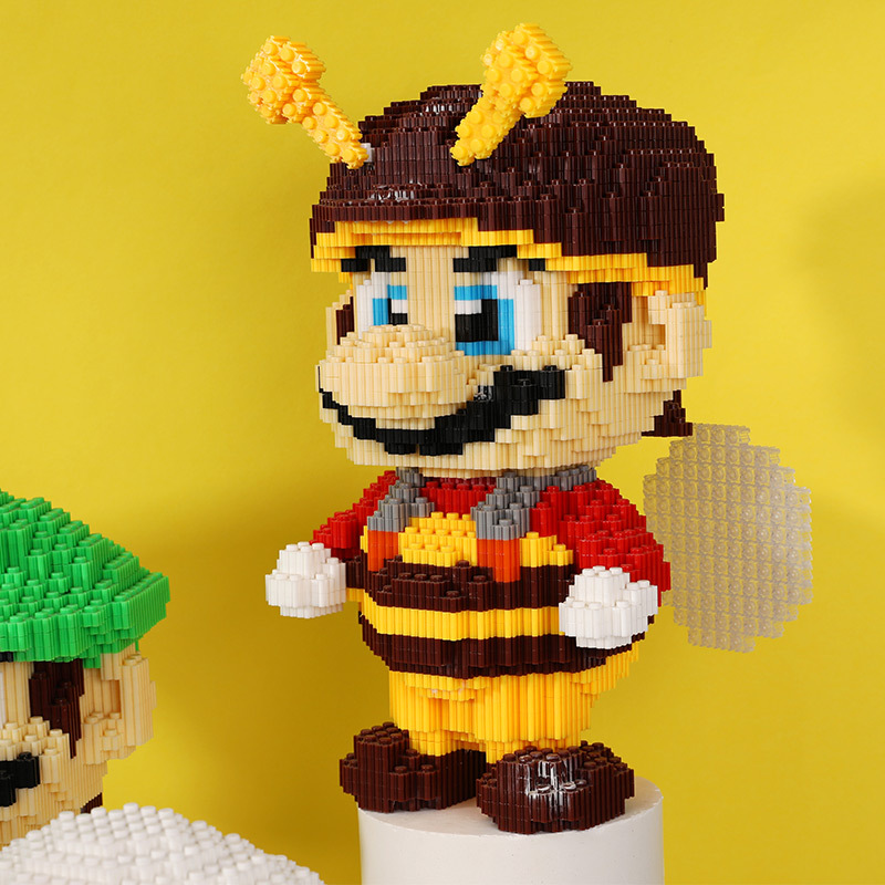 超级玛丽拼图级玛丽串联小颗粒拼装积木成人烧脑儿童玩具马里奥拼图