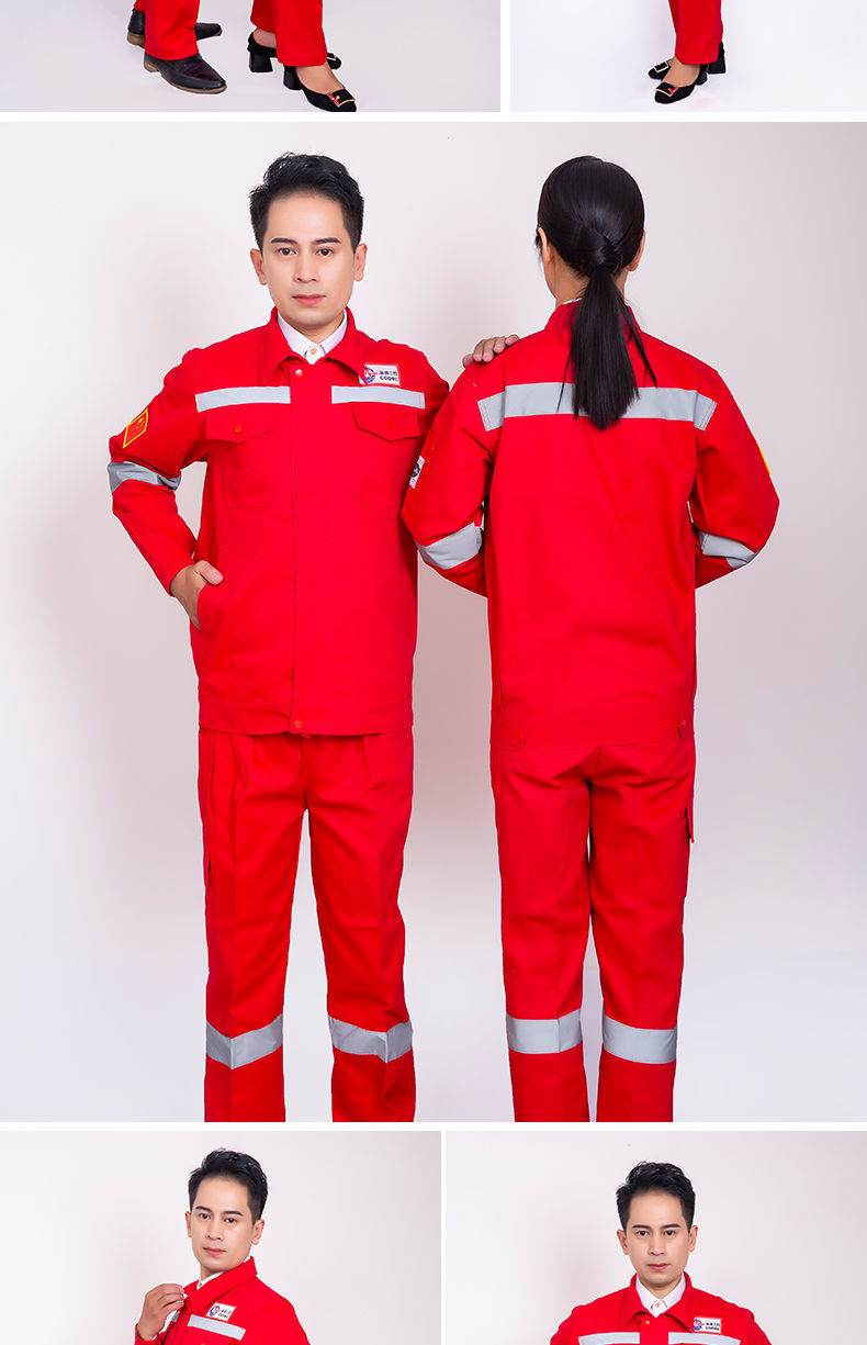 工作服套装男女中海油春秋冬电气焊专用防烫耐磨船厂井下车间jc湖蓝色