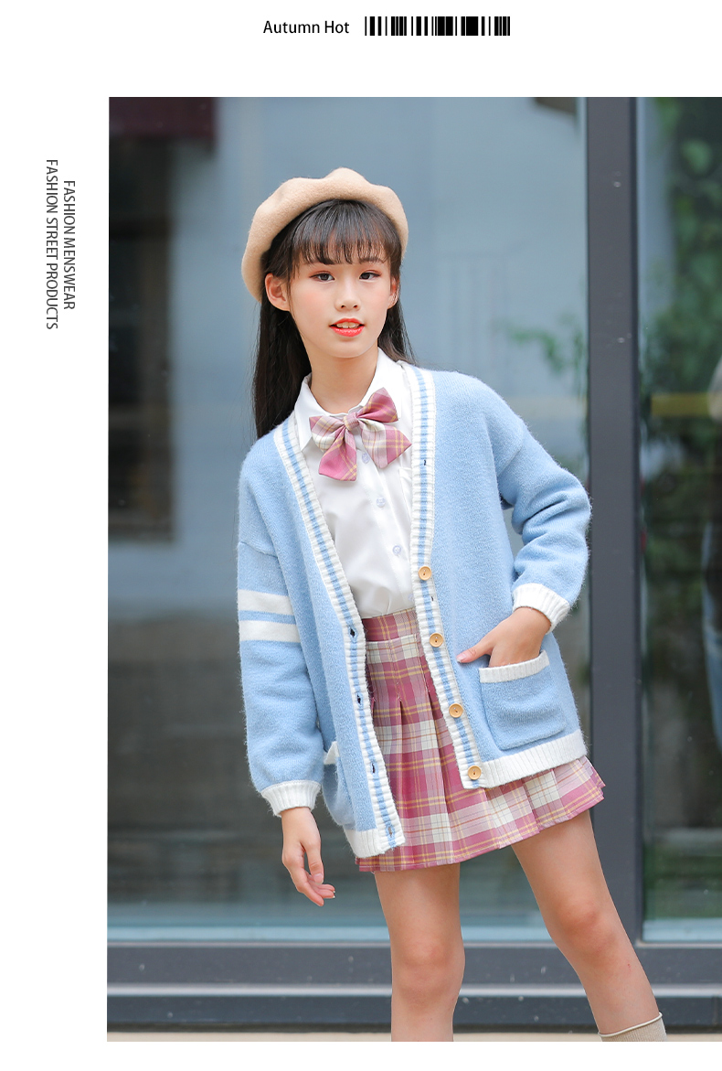 jk制服儿童女童jk制服套装裙小女孩儿童学院风春装10正版dk冬季k12