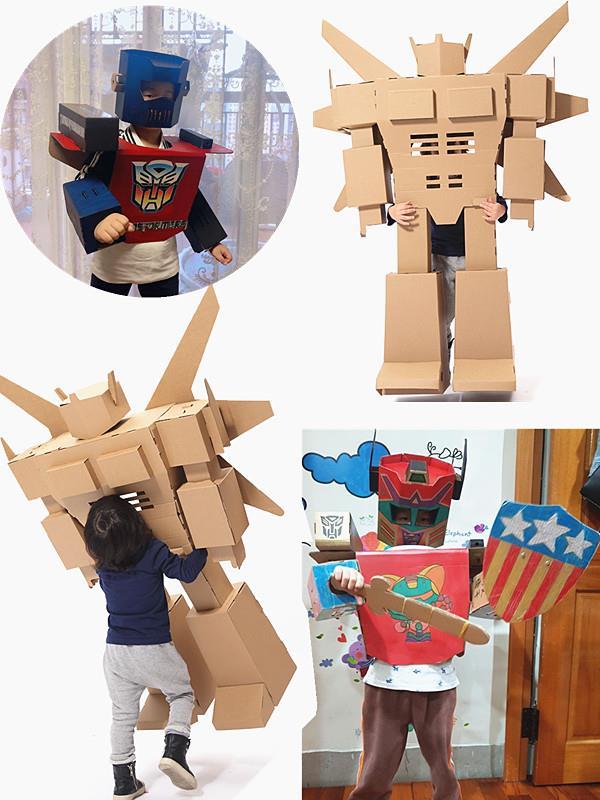 幼儿园纸箱走秀机器人图片