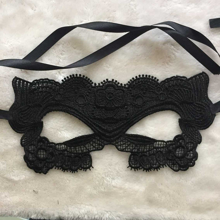 万圣节镂空性感蕾丝面具女成人万圣节化妆舞会派对黑色眼罩公主半脸