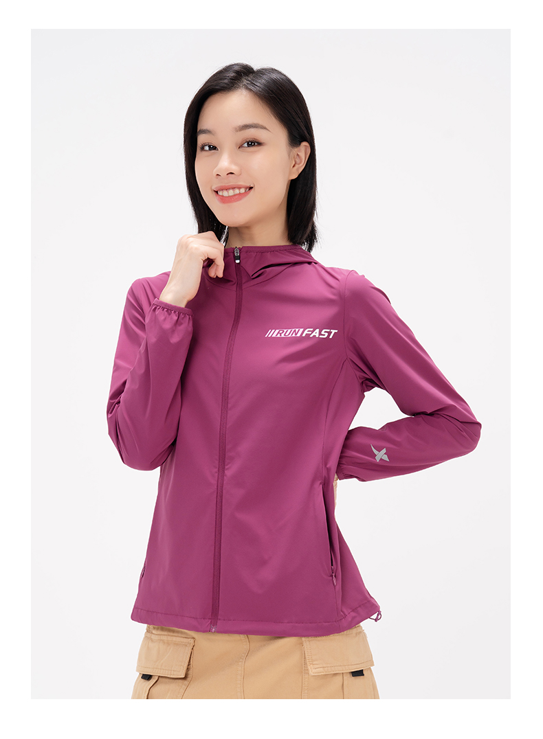 商场同款特步皮肤衣女夏季新款女士运动上衣透气外套女跑步单风衣女