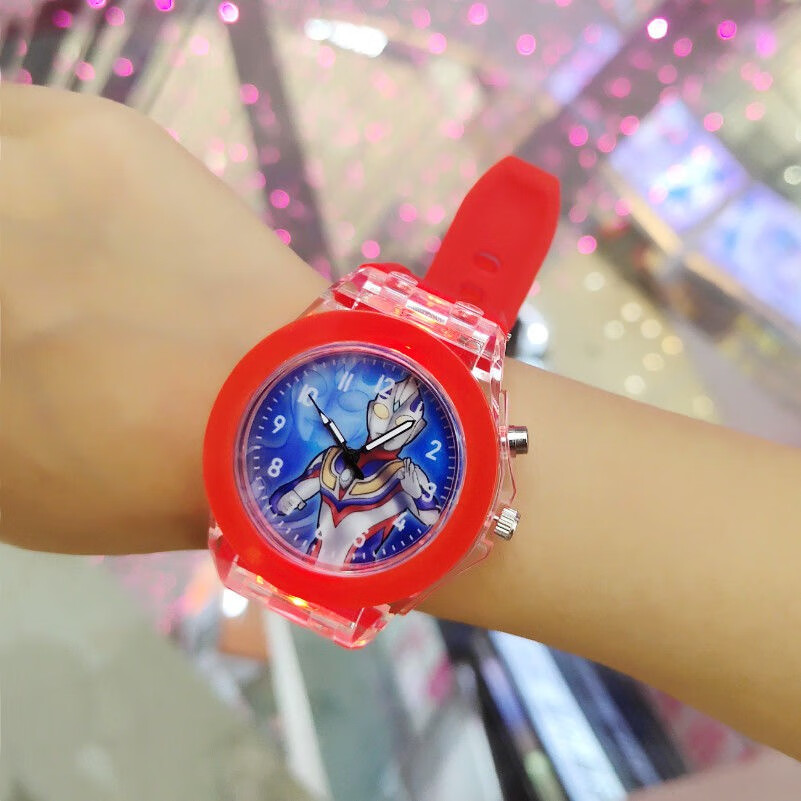 奥特曼儿童电子发光闪光手表幼儿园男孩小孩玩具卡通动漫迪迦赛罗大