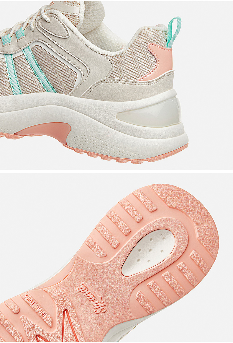 sprandi斯潘迪qq糖丨厚底增高休闲鞋子百搭轻弹软底女运动鞋 黑/香槟