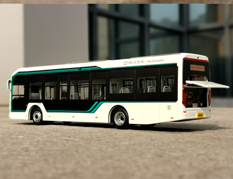 142宇通客车模型u12黑金刚上海纯电动新能源公交巴士合金车模宇通u12