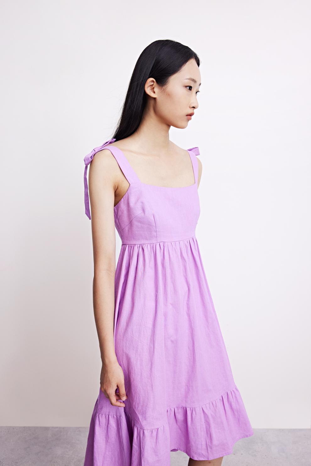 ur2021夏季新品女装甜假洋装吊带绑结宝藏连衣裙yl22s7ae2006 丁香紫