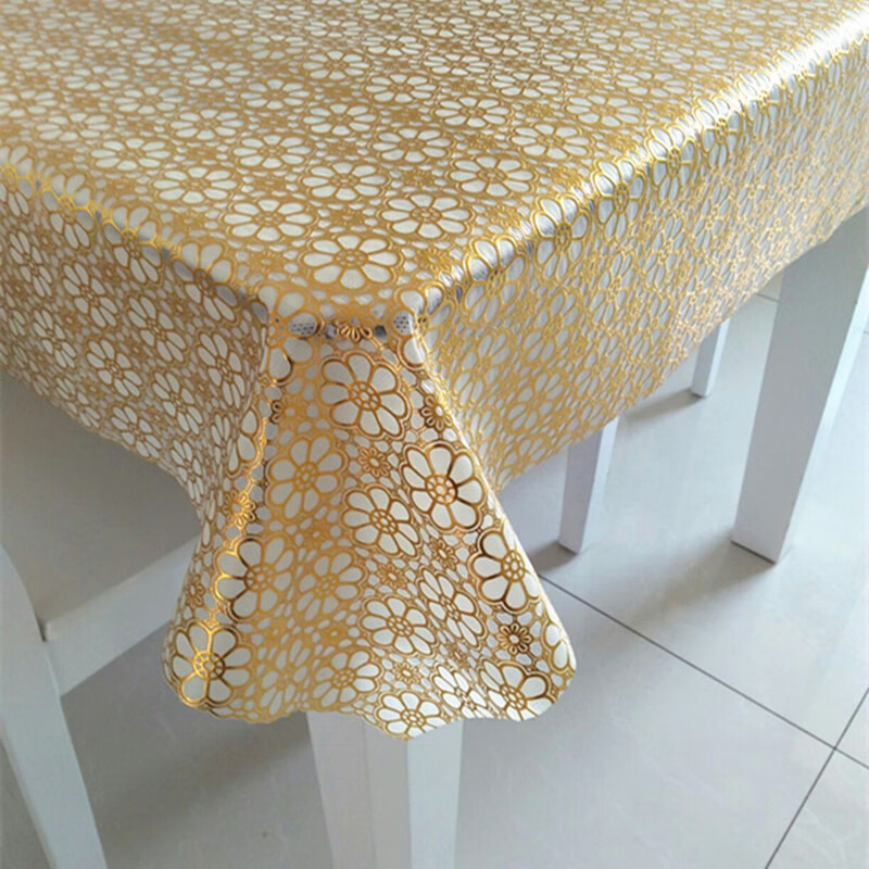 桌布少女心防水防烫防油台布长方形餐桌垫免洗塑料茶几布欧式精致雪花