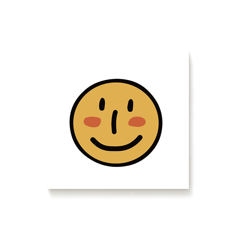 韩国小众黄色笑脸装饰画微笑ins风挂画餐厅奶茶店咖啡厅墙画2款6060