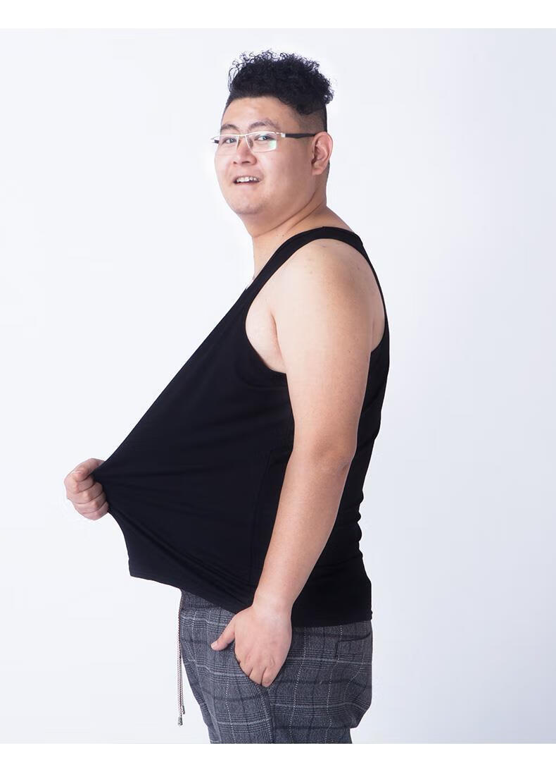 中老年大号宽松大码背心男加肥加大夏季肥佬胖子运动跨栏汗衫 2件装