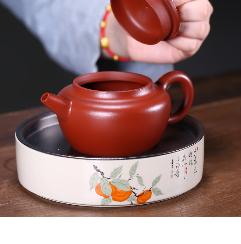 【官方旗舰】鑫祥势宸宜兴谢晓东纯手工球孔出水紫砂茶具普洱泡茶壶