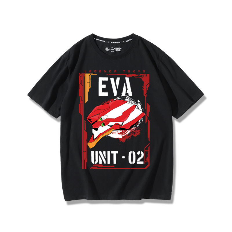 舒裟evat恤初号机零号机二号机动漫周边联名复古新世纪福音战士短袖男