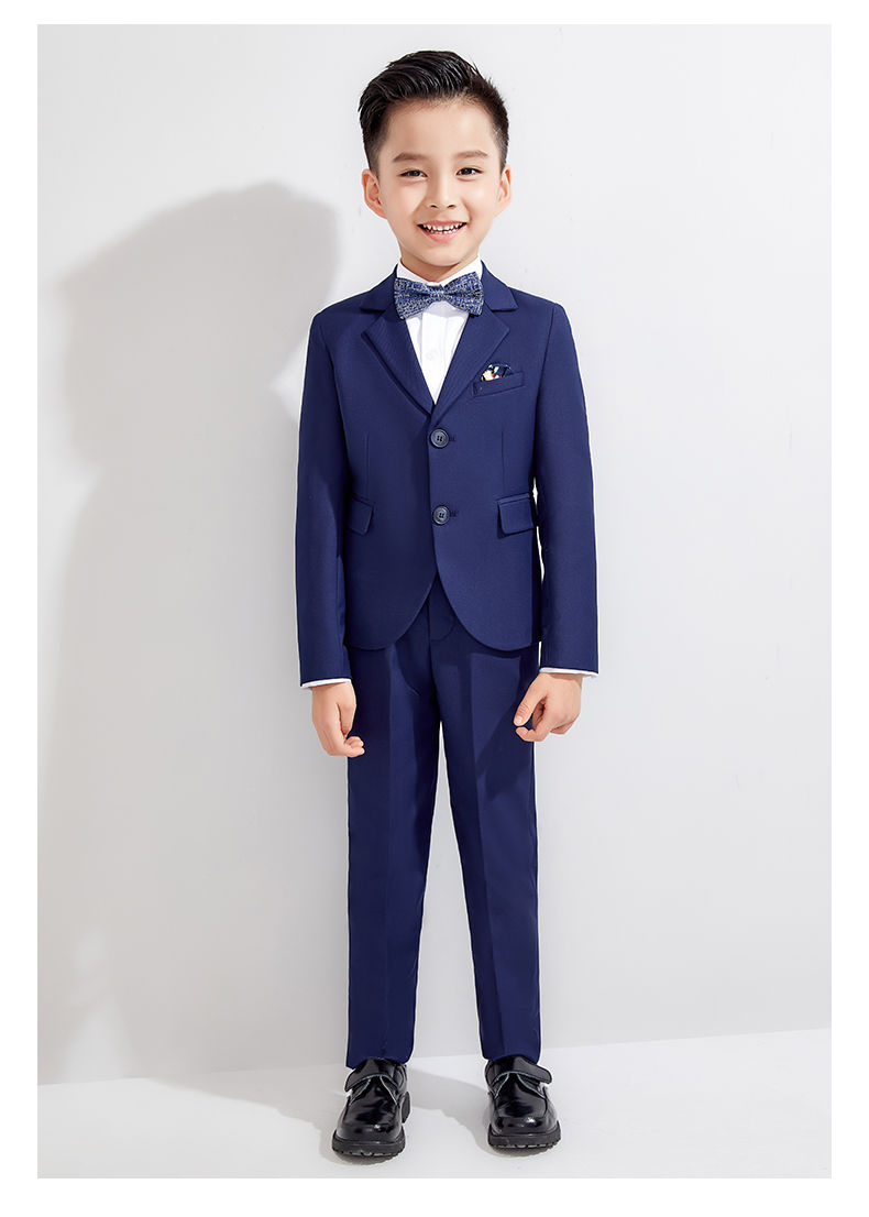 罗蒙儿童西装套装帅气男童花童礼服钢琴演出服中大童小男孩西服春