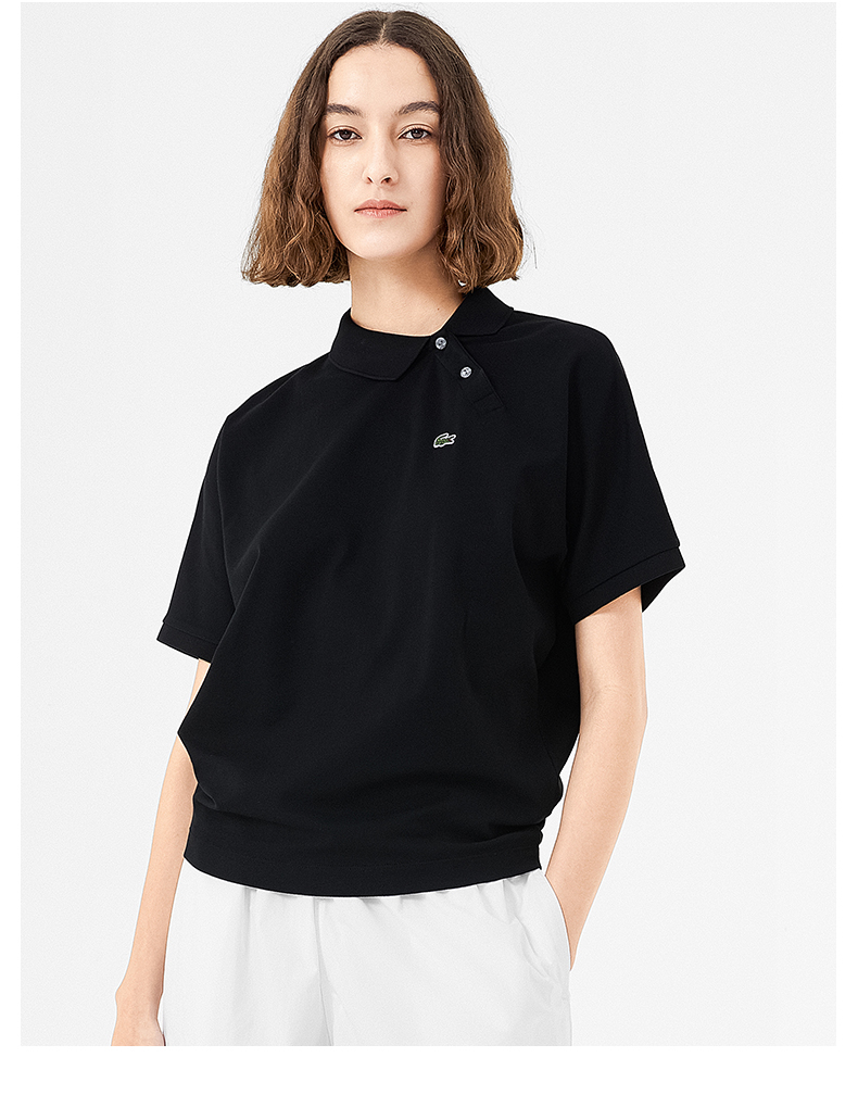 lacoste法国鳄鱼女装22春季新款宽松透气蝙蝠袖短袖polo衫pf59416xp浅