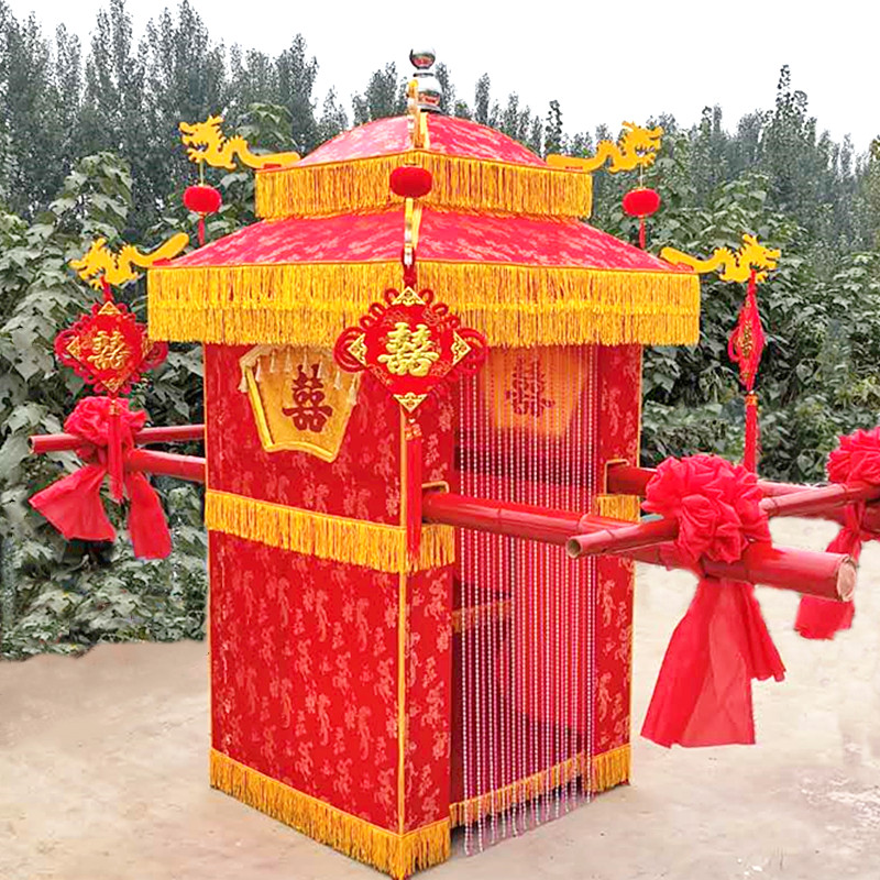 【闪电发货】结婚花轿 轿子 花轿 花轿婚庆喜轿子八抬大轿新娘轿中式