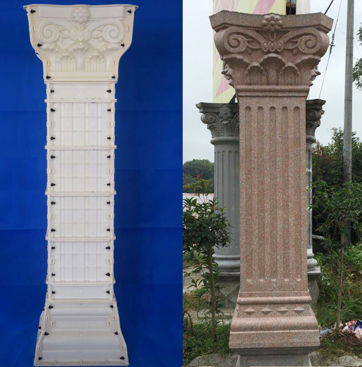 诺必隆罗马柱模具欧式建筑水泥现浇装饰圆柱别墅大门柱拍下花头圆脚