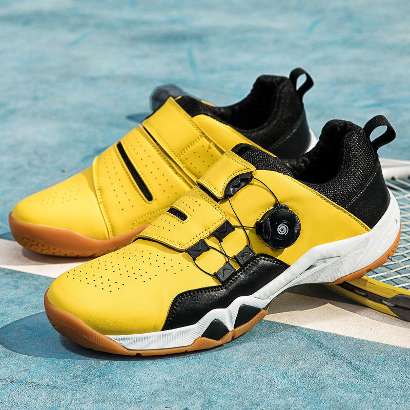 网球鞋壁球鞋男女防滑减震透气比赛运动鞋综合训练网乒羽球鞋黄色36
