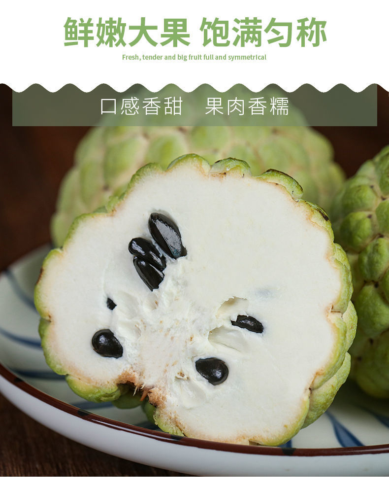 顺丰速发牛奶释迦果新鲜水果当季现摘释迦摩尼果佛头果精选装5斤