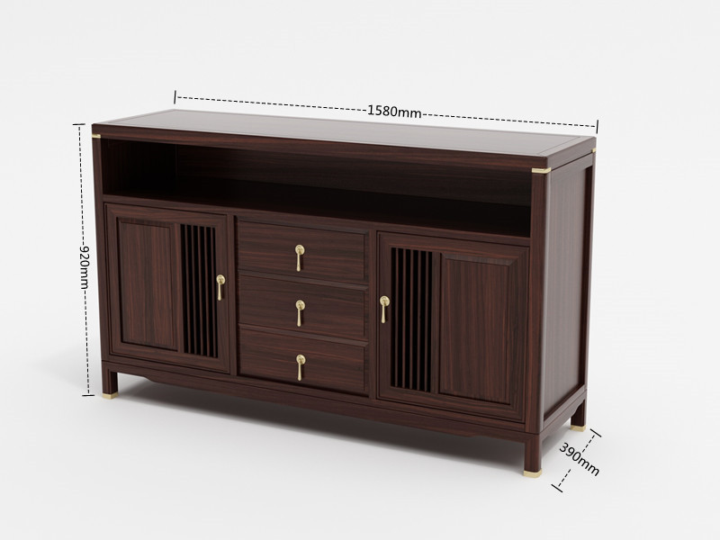 辉导餐边柜新中式实木酒柜置物架家用客厅储物柜餐厅禅意备餐台茶水柜