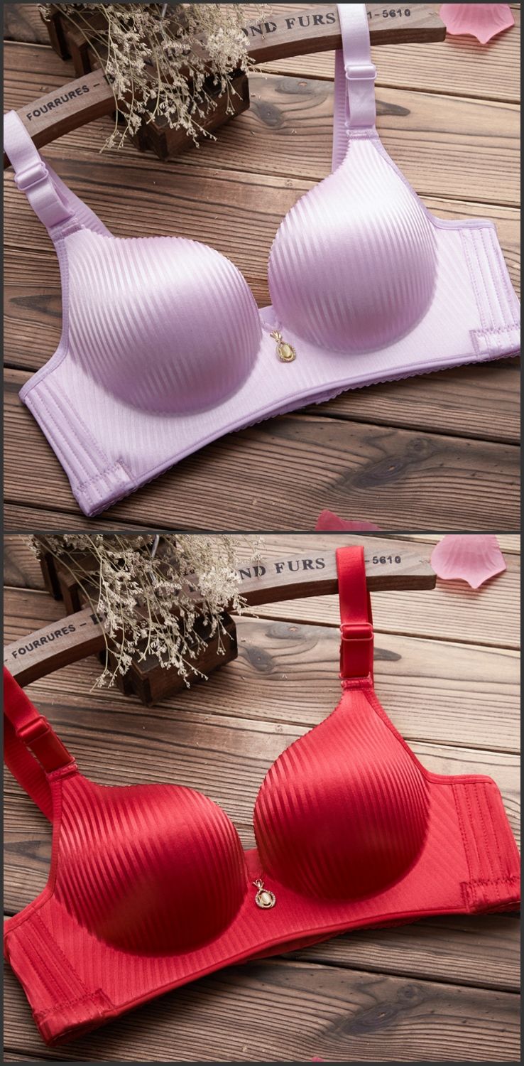 小胸聚拢文胸加厚胸罩套装平胸性感收副乳内衣女a杯紫色套装36b80b