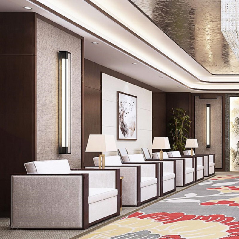 格灿新中式会议室接待区休息会客区接待室商务沙发贵宾室休闲沙发实木
