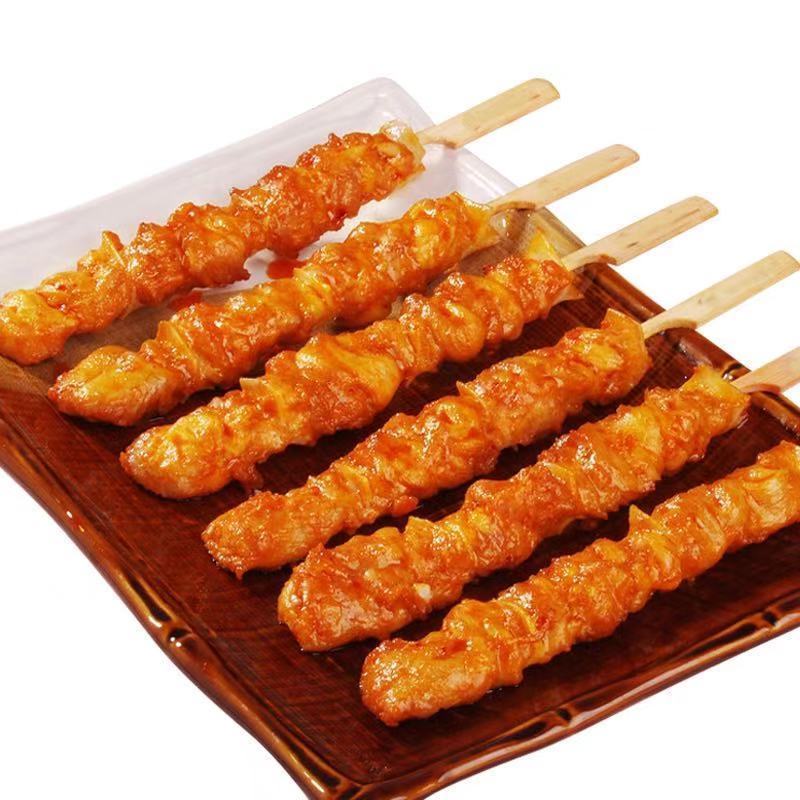 骨肉相连烧烤材料30串炸串半成品冷冻油炸鸡肉小吃串串批发鸡柳条腾旺