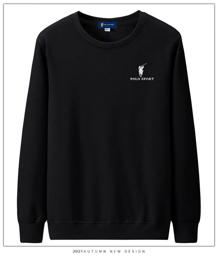 保罗logo卫衣男女同款圆领加绒卫衣运动休闲套头大码潮牌男装 黄色 加