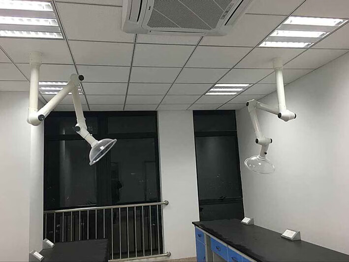 实验室抽风罩万向吸风罩抽气罩pp集尘臂吸烟排风三节排气罩可旋转110