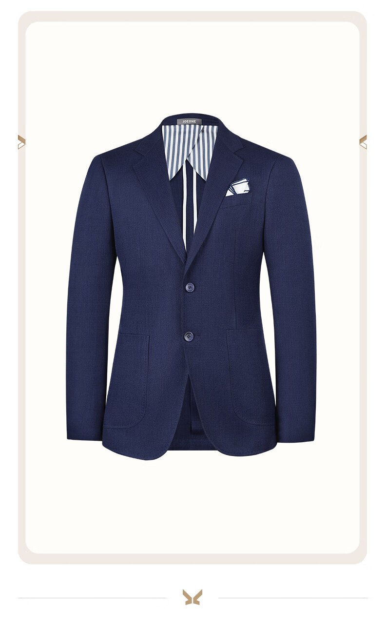 商场同款九牧王男装西服男2022春季新款藏蓝净色修身商务外套男mjx7b