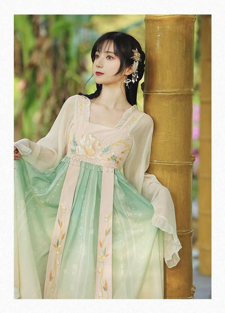 一体式连衣裙 国风超仙改良汉服女夏款小个子日常古装仙气飘逸汉元素