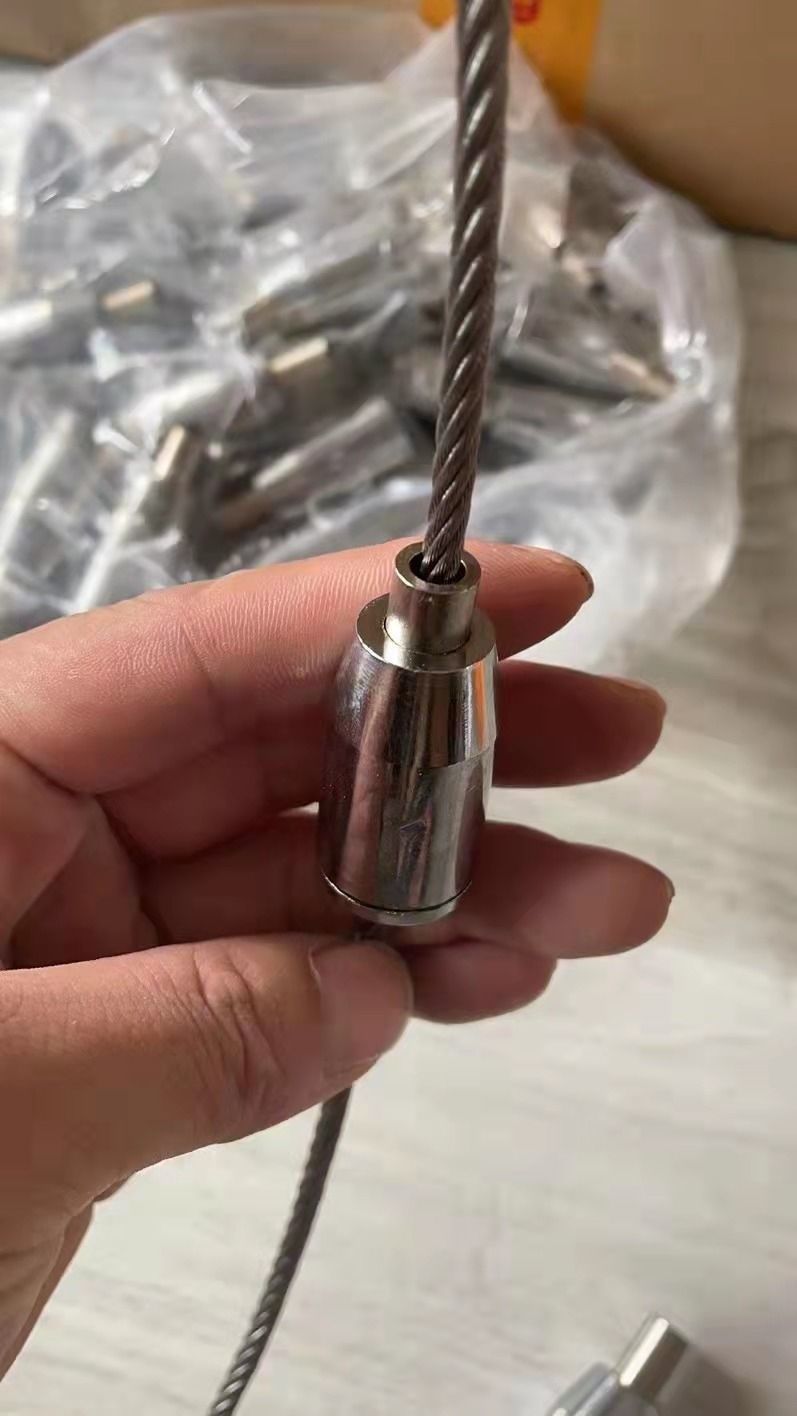 聚森304不锈钢日式按压锁头单向锁卡子钢丝绳紧固件越抽越紧捆绑g可