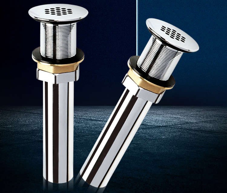 器面盆直排公共防堵直漏式下水管防臭洗手盆台盆排水全铜直排式下水器