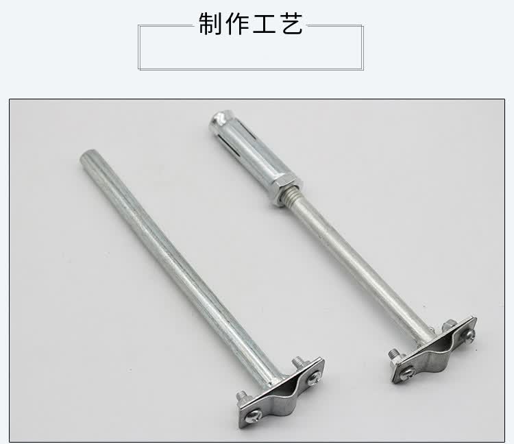 光杆避雷卡t型热镀锌圆钢防雷卡子支架支撑架导线卡避雷针避雷带上盖