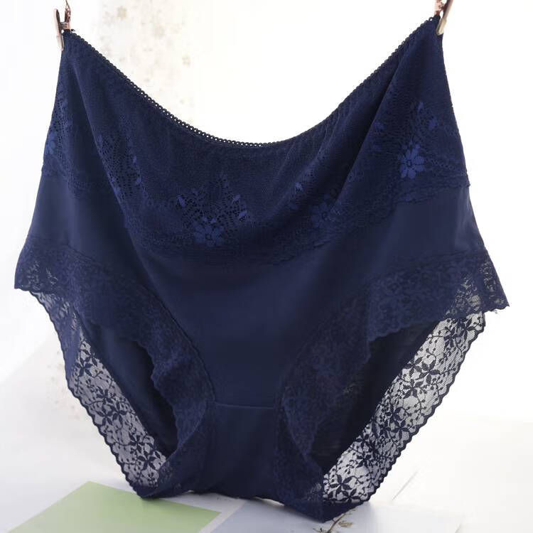 浪莎生理内裤女士蕾丝高腰新款包臀大码胖mm三角短裤头假期底裤衩学生