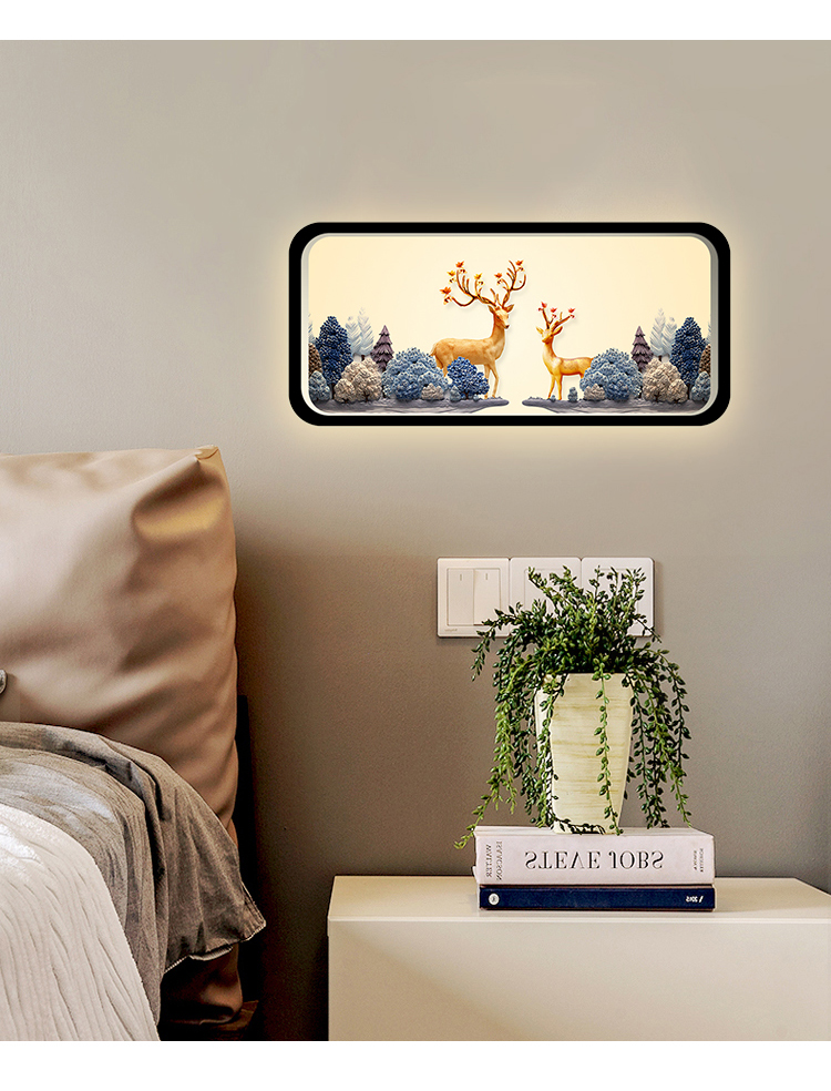 玄关新中式壁画灯装饰画楼梯餐客厅壁灯背景墙灯走廊过道超亮大号客厅