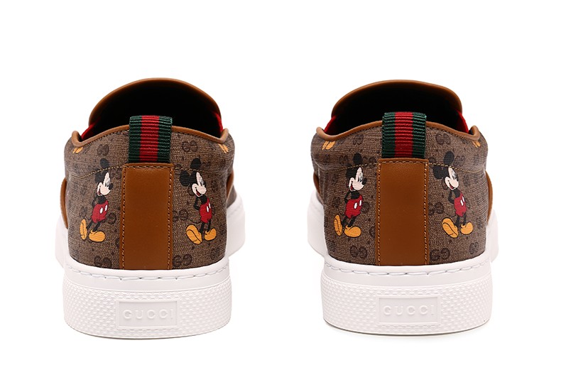 gucci古驰男鞋秋冬男士disneyx米老鼠联名休闲鞋白色6