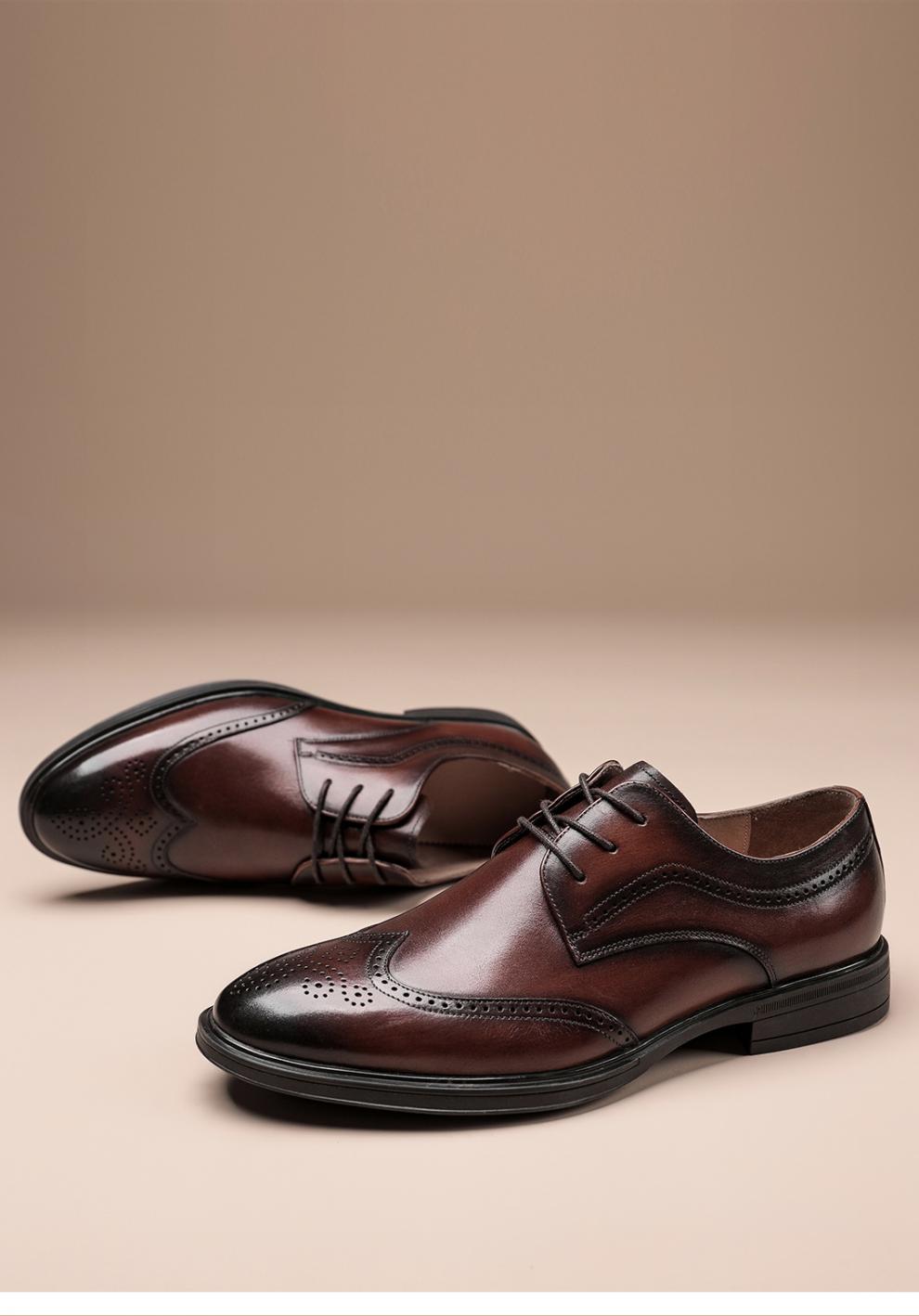 公牛四季系列2022春季新款布洛克雕花男士皮鞋商务英伦