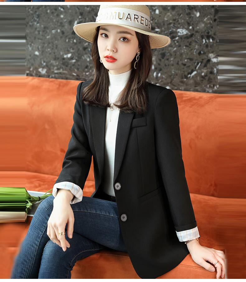 女装 小西装 秦菲(qinfei) 秦菲 红色小西装外套女冬季2021秋冬新款