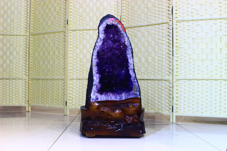 乌拉圭紫晶洞 紫水晶洞摆件 聚宝盆 玛瑙洞 消磁 紫罗兰 h20款 9.