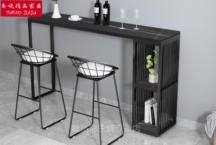 现代简约家用吧台桌椅组合家用吧台茶水机岩板吧台桌家用客厅隔断柜