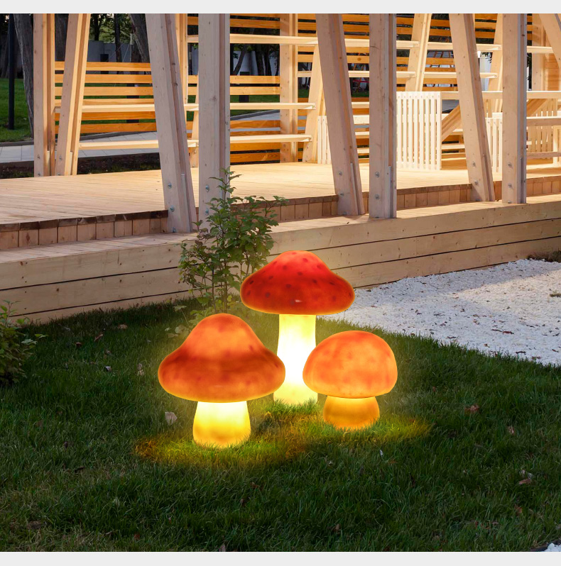 户外卡通灯蘑菇灯园林亮化灯草坪灯饰灯具发光蘑菇灯创意灯景观灯