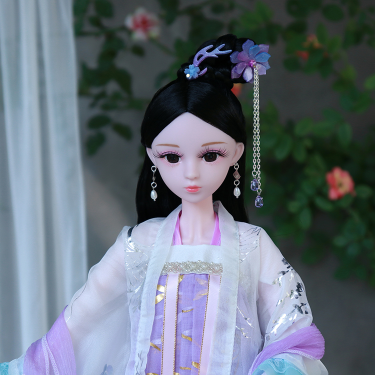 迪美芭比娃娃60厘米娃娃衣服和鞋子古风娃娃仿真古装手工汉服女孩玩具