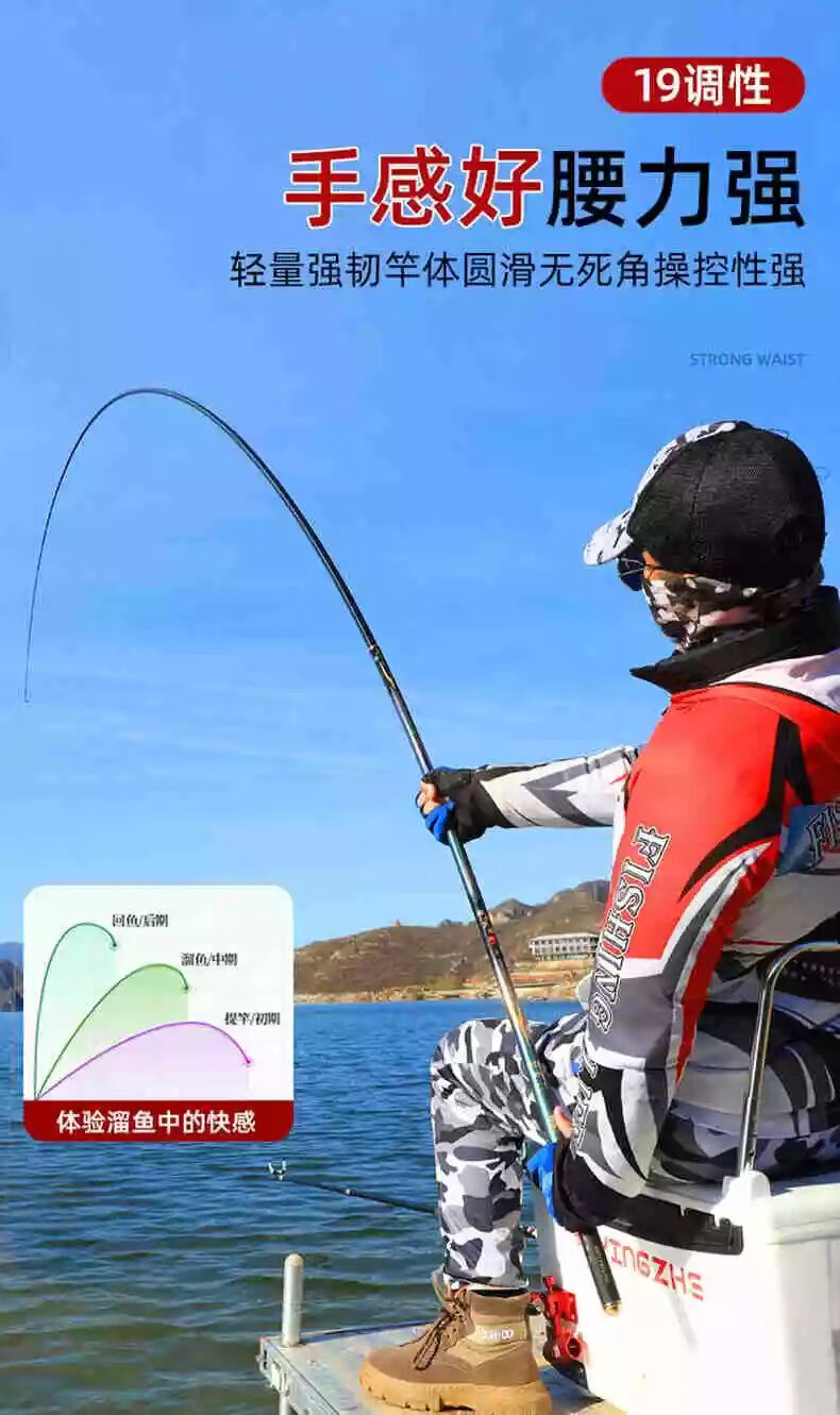 【垂钓优选】化氏神尊6h钓鱼竿鲫鱼竿台钓竿鱼竿手竿日本进口碳布高