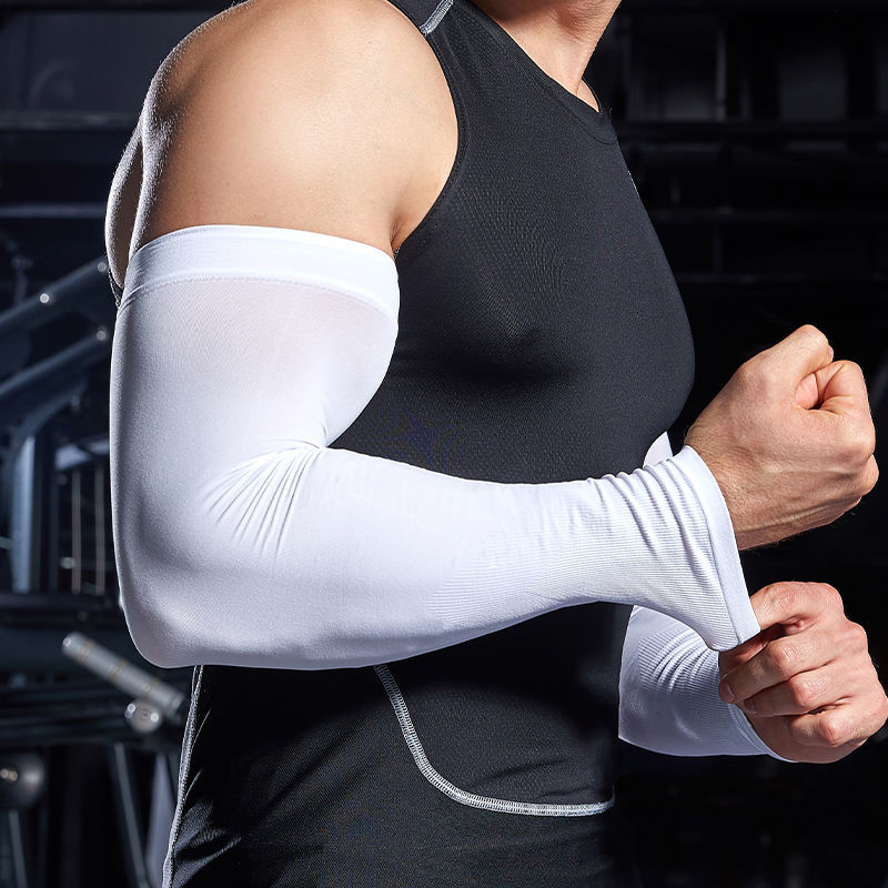 新品防晒衣袖男夏季冰丝防晒袖套冰爽男士冰袖男士纯色防紫外线大码